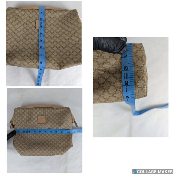 Celine Macadam Vintage Clutch Bag Beige Pouch Made in Italy - Picture 10 of 10